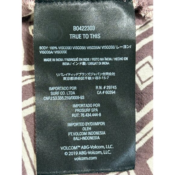 Volcom Womens Cropped Top Retrospectacle Printed Tie-Front Size S - Picture 8 of 8